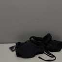 ZAFUL Women's Tie Back Padded High Cut Bralette Bikini Set Two Piece Swimsuit (Medium, 1-black)