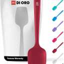 DI ORO Silicone Spoon Spatula - 600F Heat-Resistant Large Silicone Spoonula Scraper - BPA Free Nonstick Cookware Safe Rubber Kitchen Utensil for Baking, Cooking, & Mixing - Dishwasher Safe (Red)