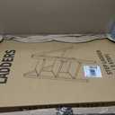 Taranta 3 Step Stool with Anti-Slip Super Wide Pedal-White Woodgrain | Aluminum Step Ladder,Foldable Lightweight Ladder,330lbs Capacity Step Ladder for Household,Kitchen,Office