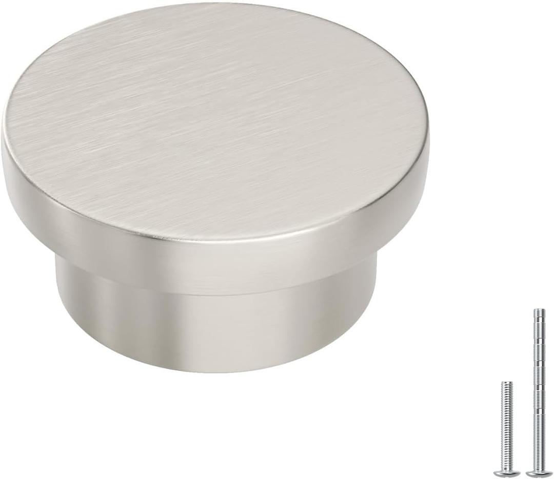 homdiy 10 Pack Cabinet Knobs Brushed Nickel Drawer Knobs Zinc Kitchen Cabinet Knobs Solid Dresser Knobs for Desk Drawers Cupboard Hardware Hardware