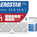 Aerostar 14x14x1 MERV 11 Air Filter, 6 Count, ACTUAL SIZE (13.75 x 13.75 x 0.75), HVAC, Air Conditioning & Furnace Filter for Dust, Pet Dander, Smoke & Allergies (MPR 1200 / FPR 7), Made in US