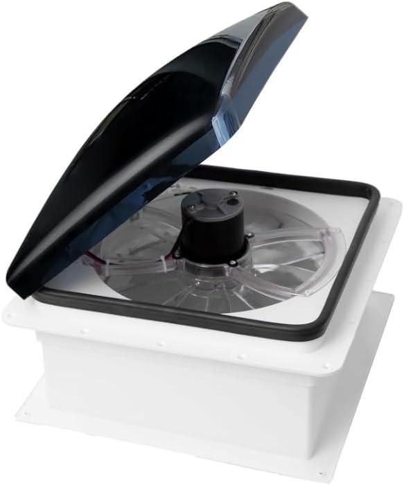 RV Roof Vent Fan, 12V DC 14" Super Quiet Reliable Manual RV Roof Fan, 3-Speed, Reversible