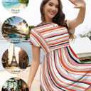 Womens Summer Striped Short Sleeve T-Shirt Dresses Casual Crew Neck Mini Dress Flowy Beach Sundress (XXL)