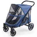 Denver On-The-Go Pet Stroller  Easy Fold, All-Terrain 4-Wheel Dog Stroller for Medium Dogs with Dual Entry, One-Foot Brake, Sunroof & Breathable Windows