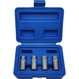 4pcs 1/4-in Stud Extractor Set - Broken Stud Removal Socket and Puller for Deeply Trapped Bolts