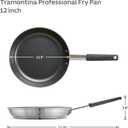 Tramontina Professional 12-Inch Non Stick Large Frying Pan, Heavy-Gauge Aluminum Skillet with Reinforced Nonstick Coating, Gray Handle, Dishwasher and Oven Safe