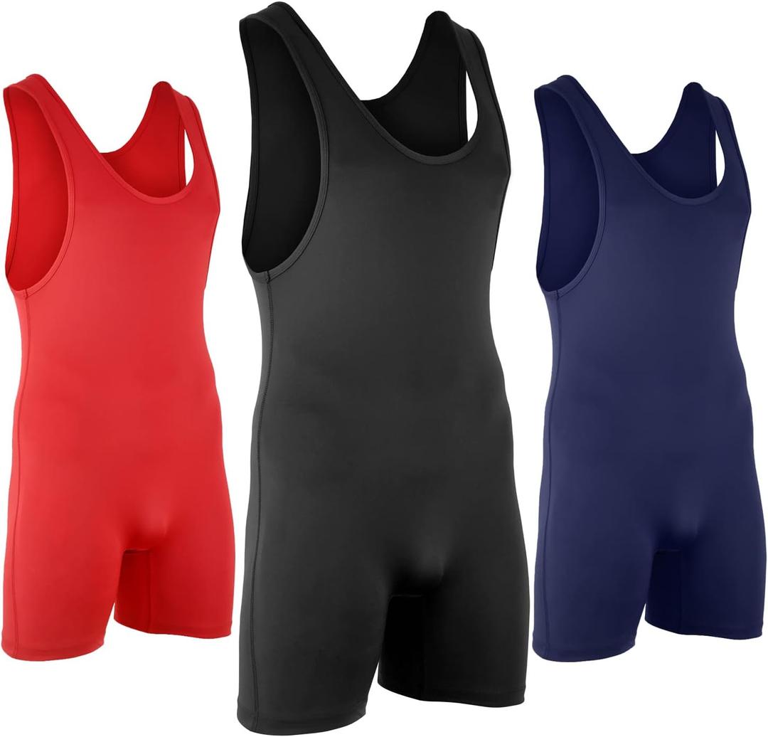 Roar Athletic Men's Wrestling Singlet Suit Bodywear Uniform for Men and Youth, Powerlifting and Exercise Equipment (Black, Youth Medium)