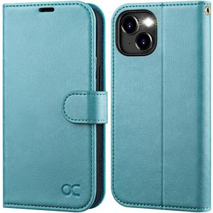 OCASE Compatible with iPhone 15 Wallet Case, PU Leather Flip Folio Case with Card Holders RFID Blocking Kickstand [Shockproof TPU Inner Shell] Phone Cover 6.1 Inch 2023, Mint Green