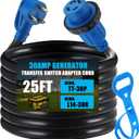Tellegloww 25 ft TT-30P to L14-30R Generator Transfer Switch Adapter Cord, 30 Amp TT-30P Male to L14-30R Female with Locking Ring Generator to House Inlet Box Adapter, STW 10 AWG, ETL Listed