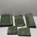 REDKISS 6-Piece Bath Towel Set - 2 Washcloths, 2 Hand Towels, 2 Bath Towels | Ultra-Fiber Coral Fleece, Super Absorbent, No Lint & No Fading | Perfect for Bathroom, Spa, Gym | Family -Olive Green