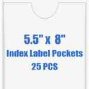 Origin-Joy 25 PCS Self-Adhesive Index Label Pockets, Clear Plastic Peel & Stick Card Holders with Top Open for Loading (5.5 x 8 inch)