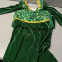 Princess Fiona Costume for Women Adult Halloween Cosplay Green Velvet Dress with Crown Necklace Full outfit, XL