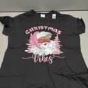 Vintage Pink Santa Claus Christmas Vibes Holiday Xmas Gifts T-Shirt L