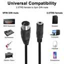 MEIRIYFA 5 Pin Din MIDI to 3.5mm TRS Audio Cable, 3.5mm(1/8in) TRS Stereo Female to 5-Pin Din Male Professional Audio Cord Adapter for Amplifiers, HI-FI Sound Systems