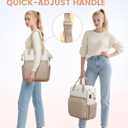 MATEIN Anti Theft Backpack for Women, 15.6 Inch Commute Work Backpack with Theftproof Zippers & RFID Pocket, Water Resistant Fashion Teacher Bag with USB Charging Port for Travel, Beige Khaki