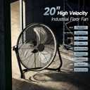 AHAWILL 20" High Velocity Metal Floor Fan with Light,6-Speed Plug-in Fan with Remote & APP,Industrial Fan with Rear Buttons,360 Tilt & 3CCT,Wall Mountable,Anti-Vibration for Garage,Warehouse,Shop,Gym