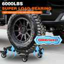 Heavy Duty Car Wheel Dolly, 3T 6000LBS Car Dolly Set of 4, Portable Moving Dolly for Cars, ATV, SUV, Motorcycles and Boats