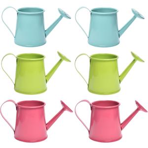 Mini Decorative Watering Can, Set of 6, Height 1.97 inch, Cute Metal Jug for Hand Crafts,Garden Theme Parties and Home Decor