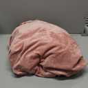 BEDELITE Velvet Fitted Sheet and Pillowcases Set, Luxury Soft Fuzzy Bottom Sheet with Reinforced Elastic Corner Straps, Deep Pocket up to 15 Inch, 1 Fitted Sheet and 2 Pillowcases (Queen, Dusty Pink)