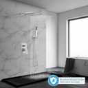 Shower Faucet Set Bathroom Square Rain Shower Head and Handle Set, Wall Mounted Shower Fixtures With Shower Valve and Trim Kit 10 inch Brushed Nickel