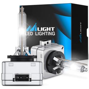 Nilight D1S HID Xenon Headlight Bulbs, D1S Bulb 6000K High Low Beam Xenon Headlights Replacement for 12V Cars, 2-Pack