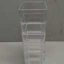 6 PCS Clear Nursery Pot, Plastic Cubes Flower Pot Decorative Vase Potted Square Container for House Plants, Cactus, Flowers, Orchid, 3.15 Inch