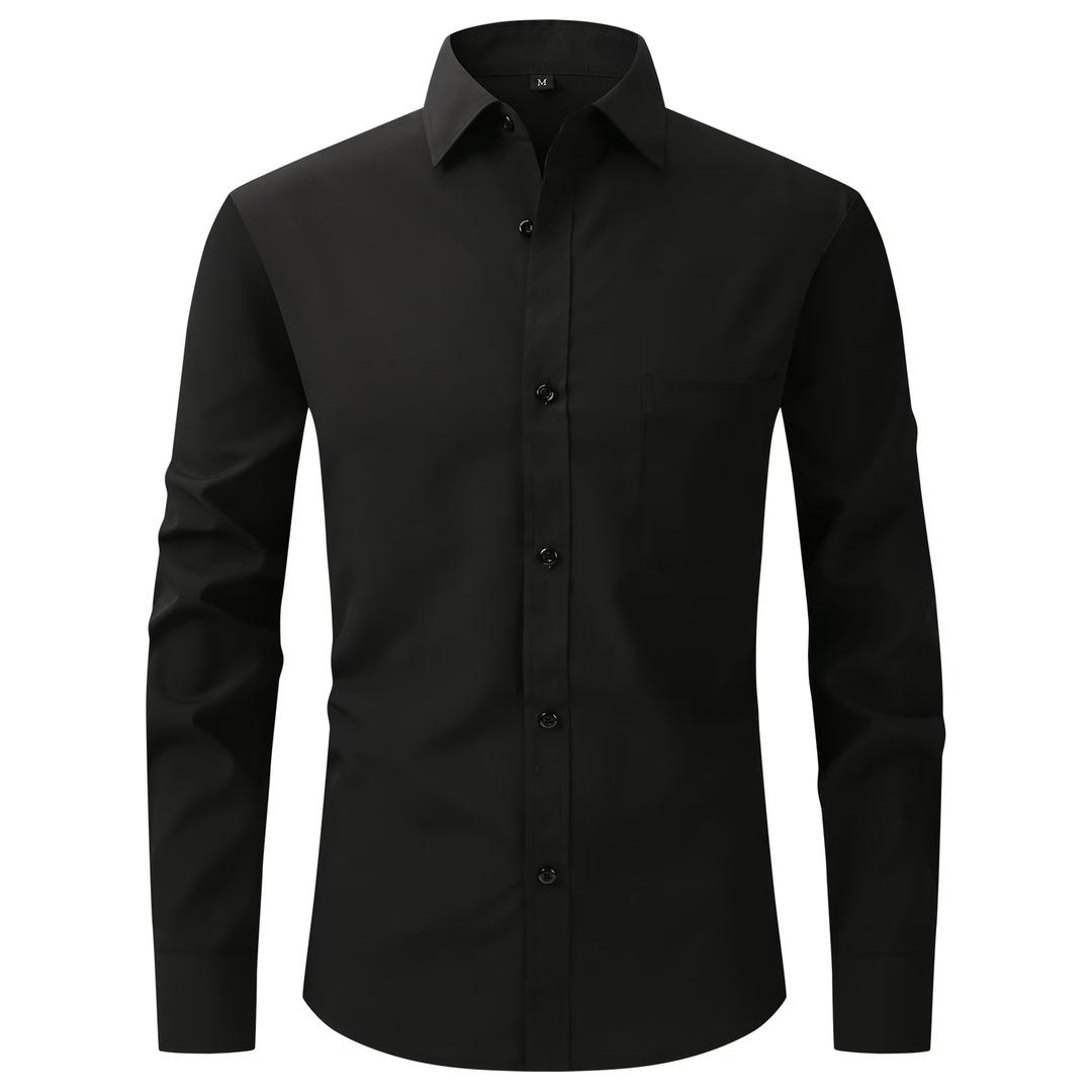 Men's Long Sleeve Shirt, Black, Size: L