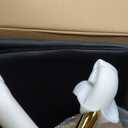 Vanity Chair with Wheels, Comfy Home Office Desk Chairs Adjustable Modern Velvet Makeup Vanity Chairs for Bedroom Living Room-Black