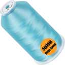 New brothread - Single Huge Spool 5000M Each Polyester Embroidery Machine Thread 40WT for Commercial and Domestic Machines - Light Blue
