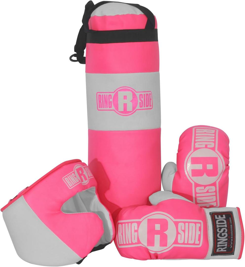 Ringside Kids Boxing Set (2-5 Year Old), Assortment with Punching Bag, Boxing Gloves, and Headgear for Boxing, MMA, Muay Thai, and Kickboxing, Youth Sports Toy Set for Boys and Girls, Pink, One Size