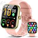 2026 Smart Watch for Men Women (Answer/Make Call), 1.96" HD Fitness Tracker Running Watch,IP68 Waterproof,Pedometer, Sleep/Step/Activity/Heart Rate Monitor,110+ Sport Mode Smartwatch for Android,Pink