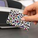 Credit Card Skin Stickers - 4 Pcs Leopard Print Debit Card Skin Stickers, Colorful Removable Waterproof Decal Cover Set for DIY Key, Transportation