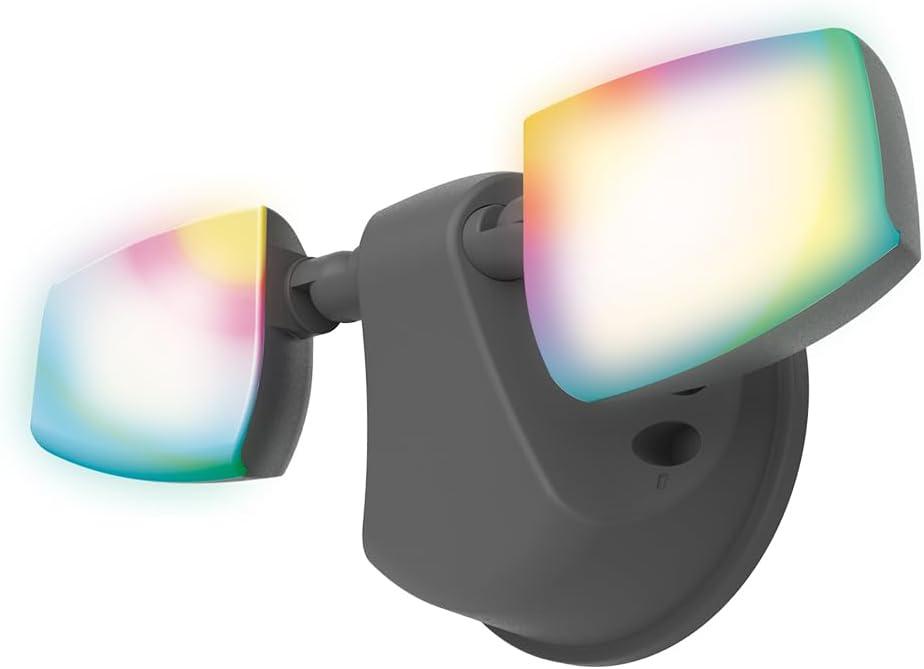 HALO ESF Smart Non-Motion Security Flood Light, Connected by WiZ Pro, 180-Watt Equivalent 2400 Lumens Black - ESF2ARGBWFB-WIZ