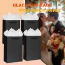 SHIPKEY 10 Pack Luxury Black Gift Bags with Gold Frame, 8.7'' Includes Tissue Paper&Handle, Perfect Thank You Favor Bags for Wedding, Groomsmen, Bridesmaid, Christmas Party, 5 Senses Gifts (8.7x3.9x7.1in/22x10x18cm)