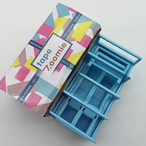 2pcs Tape Zoomie Blue Packaging Zoomie Dispenser, Portable Foldable Double- Roll Tape Dispensing Aid, Multi - Roll Ribbon Cutting Machine, Suitable for Packaging, Handicrafts, and Gift Wrapping