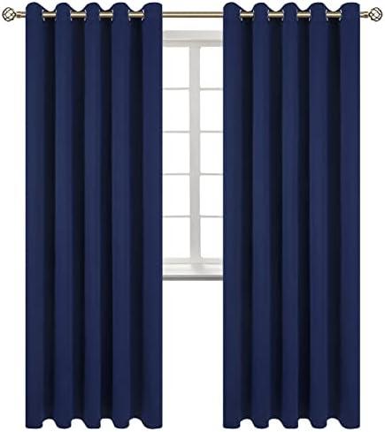 BGment Blackout Curtains for Bedroom - Grommet Thermal Insulated Room Darkening Curtains for Living Room, Set of 2 Panels (70 x 84 Inch, Navy Blue)