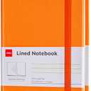 A5 Lined Journal Notebook, 160 Pages Hardcover Writing Notebook, 5.5"x8.2" College Ruled Notebook for Office, School, Work Notes (Orange)