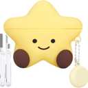 Cute Case Compatible with AirPods Pro 3 Case 2025,Kawaii Funny 3D Cartoon AirPods Pro 3rd Genaration Case,Star Shape Silicone Protective Cover with Cleaner Kit and Keychain for Women Girls-Yellow