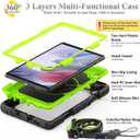 SEYMAC stock Case for Samsung Galaxy Tab A7 Lite 8.7'' with Screen Protector Pencil Holder [360 Rotating Hand Strap] &Stand, Drop-Proof Case for Samsung A7 Lite 2021 SM-T220/T225/T227, Green/Black