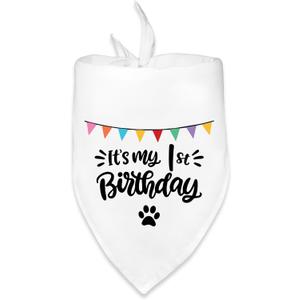 Dog First Birthday Bandana Decorations Outfit It's My 1st Birthday Pet Dog Bandana Scarf Birthday Party Decorations Supplies Gifts for Dogs