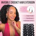 Feather Crochet Hair Extensions,14 Inch 100 Strands Black to Brown Miracle Knots Crochet Hair for Black Women,Human Hair Blend SyntheticDeep Wave Crochet Pre-Separated Invisible Crochet Hair.