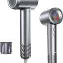 Hair Dryer, 160000 RPM High-Speed Ionic Blow Dryer Portable Professional Lightweight Hair Dryers with 200 Million Negative Ions, Fast-Drying, Quiet Hair Dryer with Nozzle for Travel, Home, SalonHF03 (Gunmetal Color)