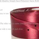 2 x 50 Yards 1 1/2 Inch Wine Red Satin Ribbon, Single Face Polyester Solid Color Craft Fabric Ribbon for Handmade Roses, Gift Wrapping, Bouquets, Wedding, Christmas, and Party Decoration