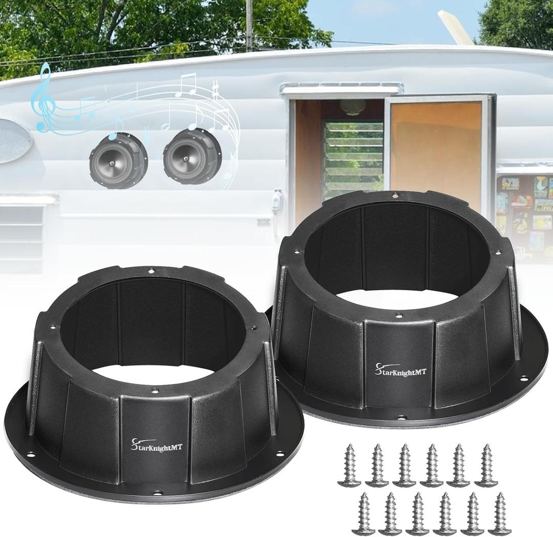 StarknightMT 2PCS Speaker Pods for 6.5 Inch Speakers Universal Angled Surface Mount Speaker Boxes Enclosures for RVs, UTVs, Trunks, Boats, Golf Carts, ATVs, Doors, Pre-Drilled Holes