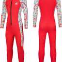 Dive Skins Suit for Kids Girls Boys Toddler and Youth Scuba Diving Full Body Swimsuit 1mm Snorkel Rash Guard Water Sports Workout for Swimming Surfboard Surfing (Medium, Red)