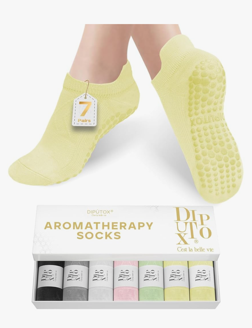 7 Pairs Pilates Socks with grips for Women- Non Slip, Ankle Yoga Socks for Yoga, Pilates, Ballet & Barre,Christmas gifts