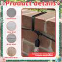 Frienda 12 Pcs Adjustable Outdoor Light String Metal Hooks for 3.2-6 Inch Concrete Wall Cinder Block Fences Hangers Outdoor Light String Hooks No Drill for Concrete Wall Cinder Block and Fence(Black)