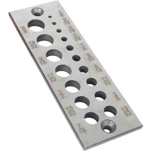 A2 Steel Dowel Plate, Steel Dowel Plate 17 Holes Dowel Maker Steel Plate with Holes from 1/8 Inch to 5/8 Inch for Woodworking, High Speed Steel Dowel Plate 17 Holes English System