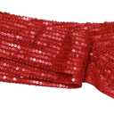 HI-party Small scarf with fashionable sequins for decoration (Red)