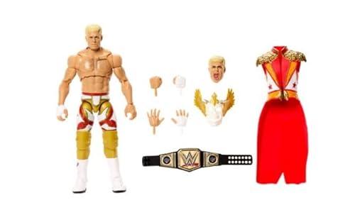 Mattel WWE Ultimate Edition Action Figure & Accessories Set, Cody Rhodes 6-inch Collectible with Swappable Heads & Hands, 30 Articulation Points